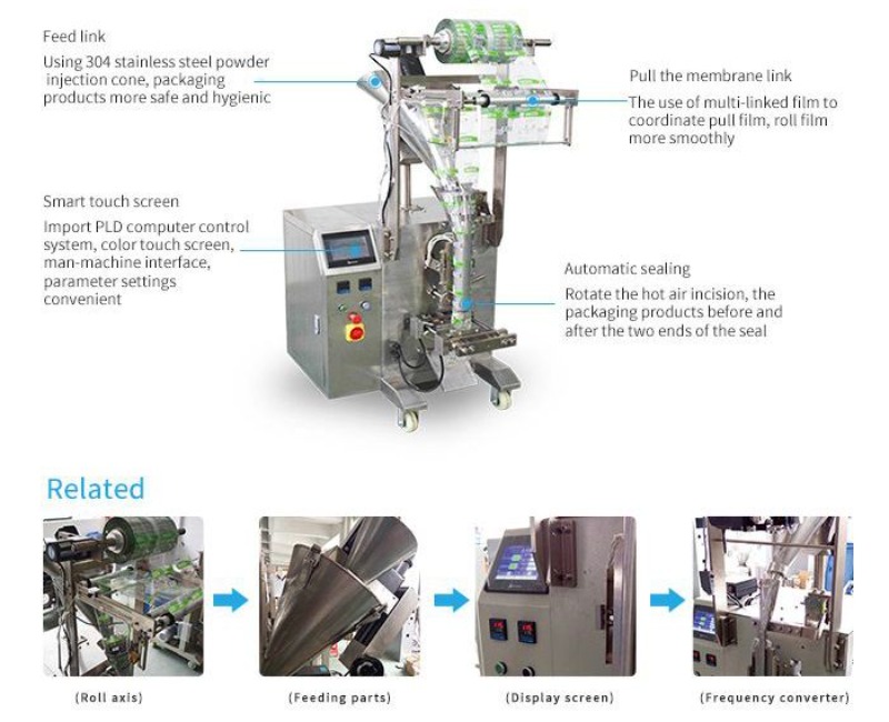 Landpack Ld-320d Vffs Wheat Corn Flour Powder Packaging Packing Machines Machine