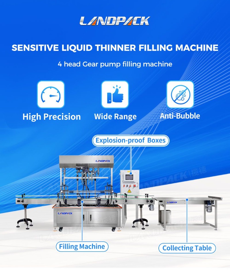 Automatic 4 Heads Acetone Thinner Solvent Chemical Liquid Filling Machine