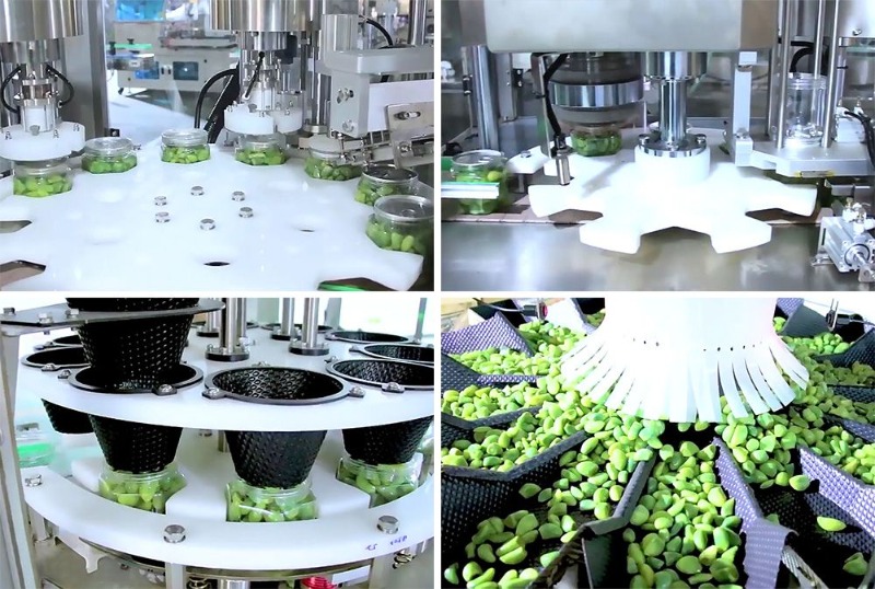 Multifunction Pickled Gherkins Cucumber Canned Filling Bottle Capping Can Sealing Labeling Machine