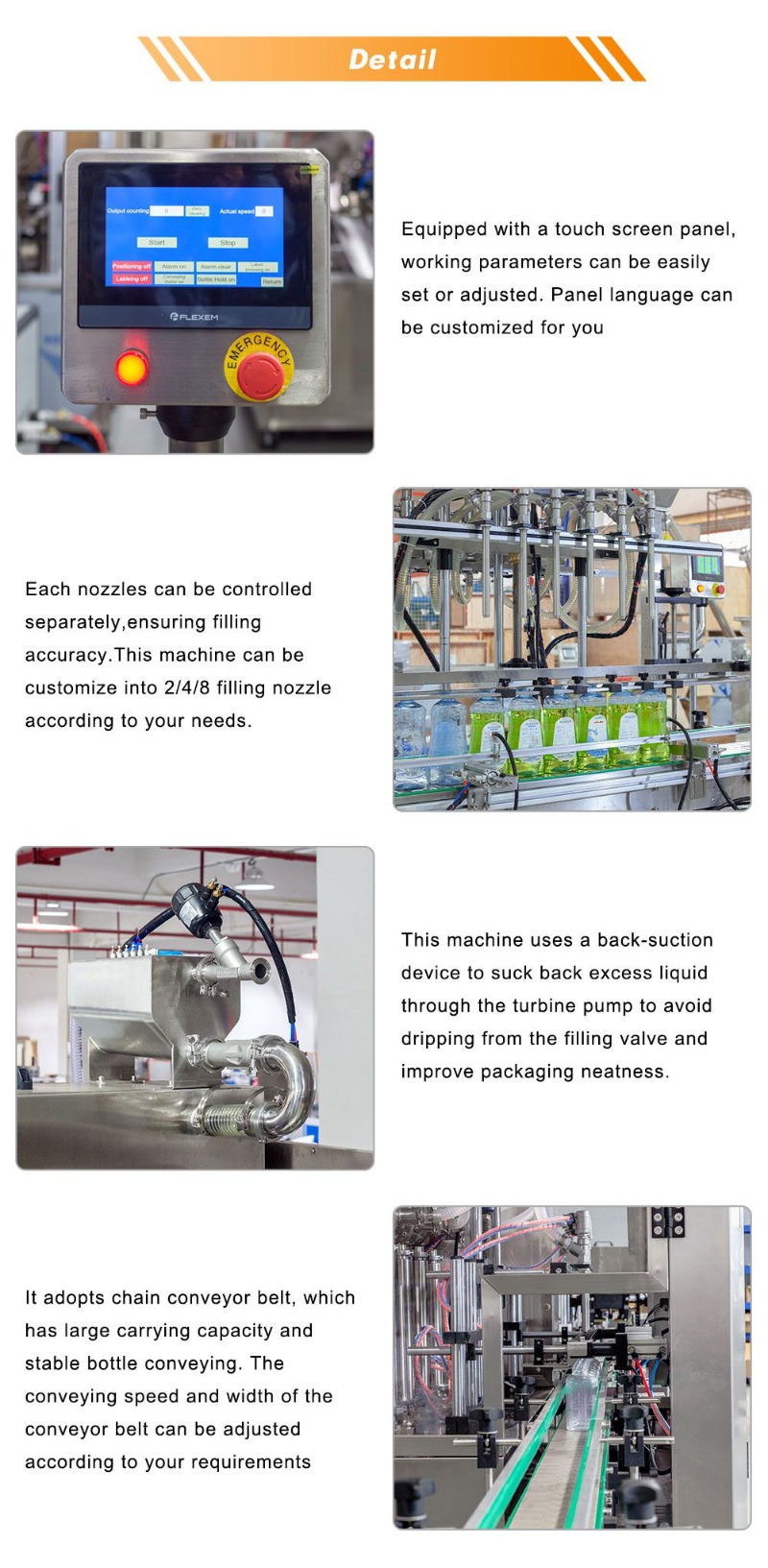 High Speed Automatic 10 Heads Piston Pump Soy Sauce Liquid Bottle Filling Machine