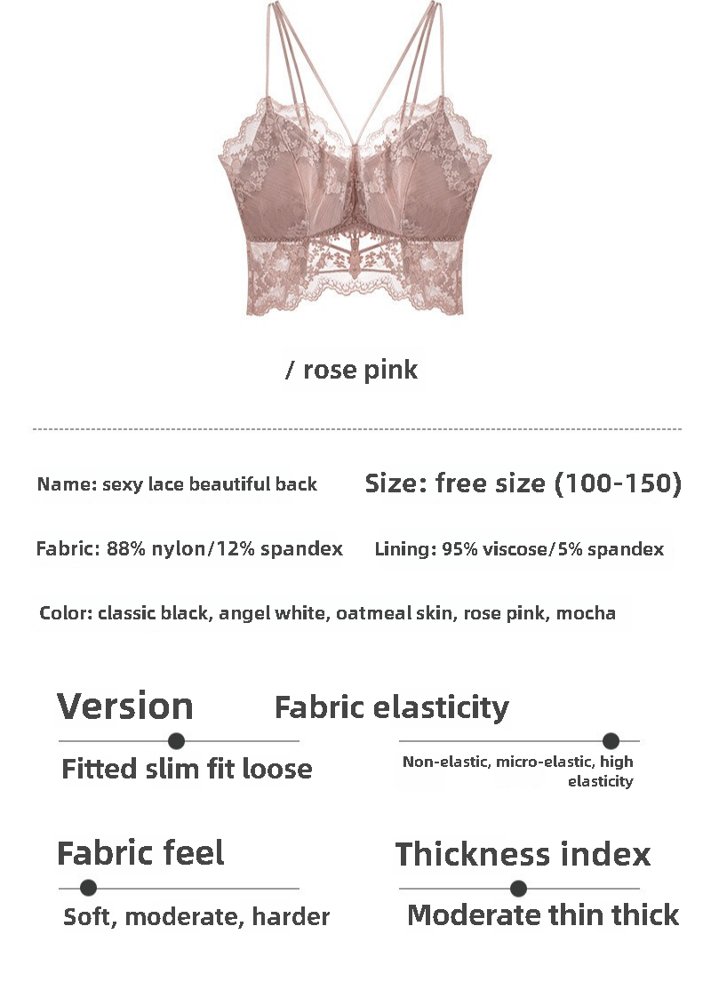 Lace & Latex Bra With Sling Design, Stunning Beauty Back, Chest Pads, And All-in-One Chest Wrap For A Sexy Tube Top Look_voghion.com