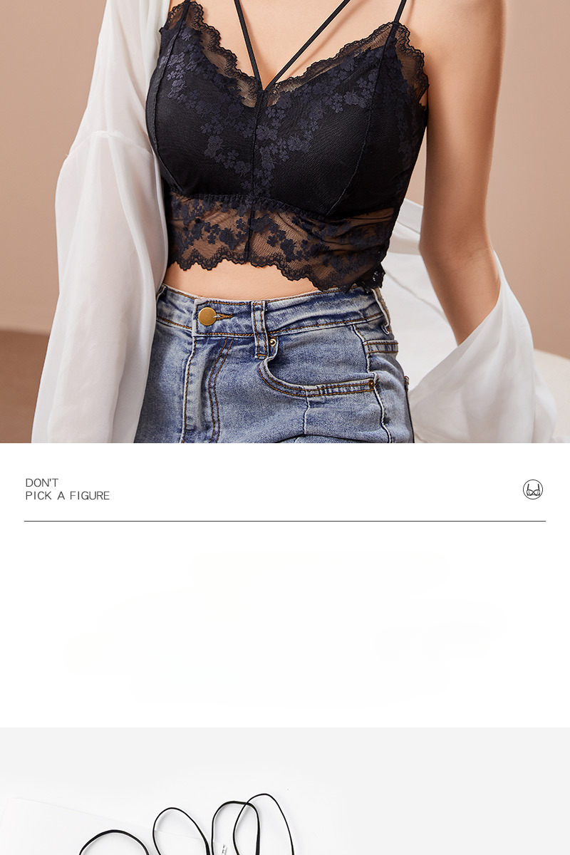 Lace & Latex Bra With Sling Design, Stunning Beauty Back, Chest Pads, And All-in-One Chest Wrap For A Sexy Tube Top Look_voghion.com