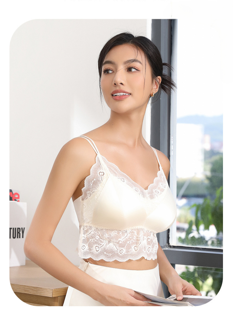 Chest Wrap Tube Top, High-end External Wear, Suspenders, Small Vest, Beautiful Back Underwear, Women's Anti-light, Gathered With Chest Pads_voghion.com