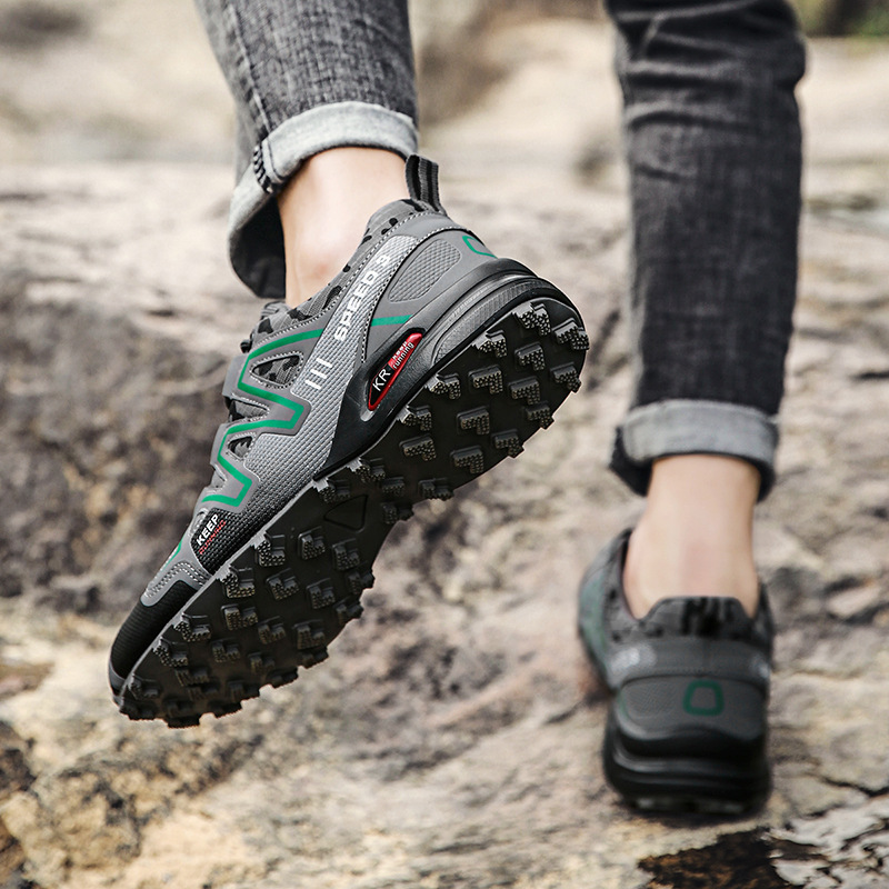 Herren Trail Running Schuhe Wasserdichte Wanderschuhe Dämpfung Outdoor Walking Sneakers All Terrain Trekking Robuste Trail_voghion.com
