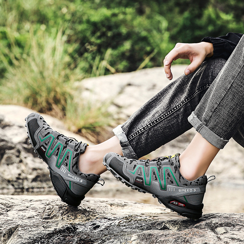 Herren Trail Running Schuhe Wasserdichte Wanderschuhe Dämpfung Outdoor Walking Sneakers All Terrain Trekking Robuste Trail_voghion.com