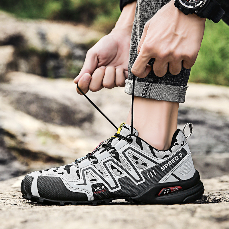 Herren Trail Running Schuhe Wasserdichte Wanderschuhe Dämpfung Outdoor Walking Sneakers All Terrain Trekking Robuste Trail_voghion.com