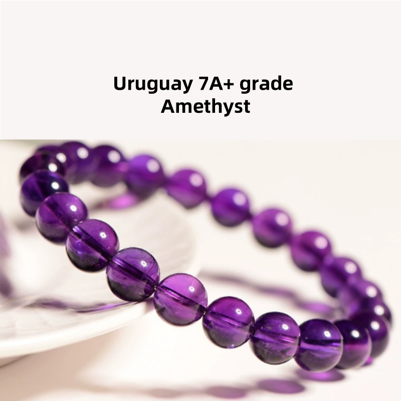 Strang natürlicher uruguayischer Amethystperlen – Hochwertige runde Edelsteinperlen zur Schmuckherstellung_voghion.com