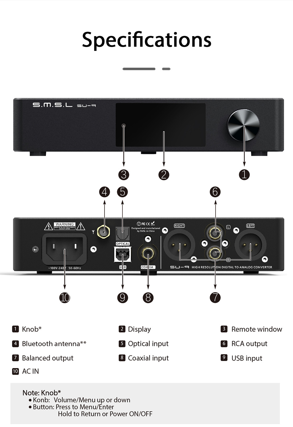 S.M.S.L SU9 ES9038PRO Digital to Analog Convertor (DAC)