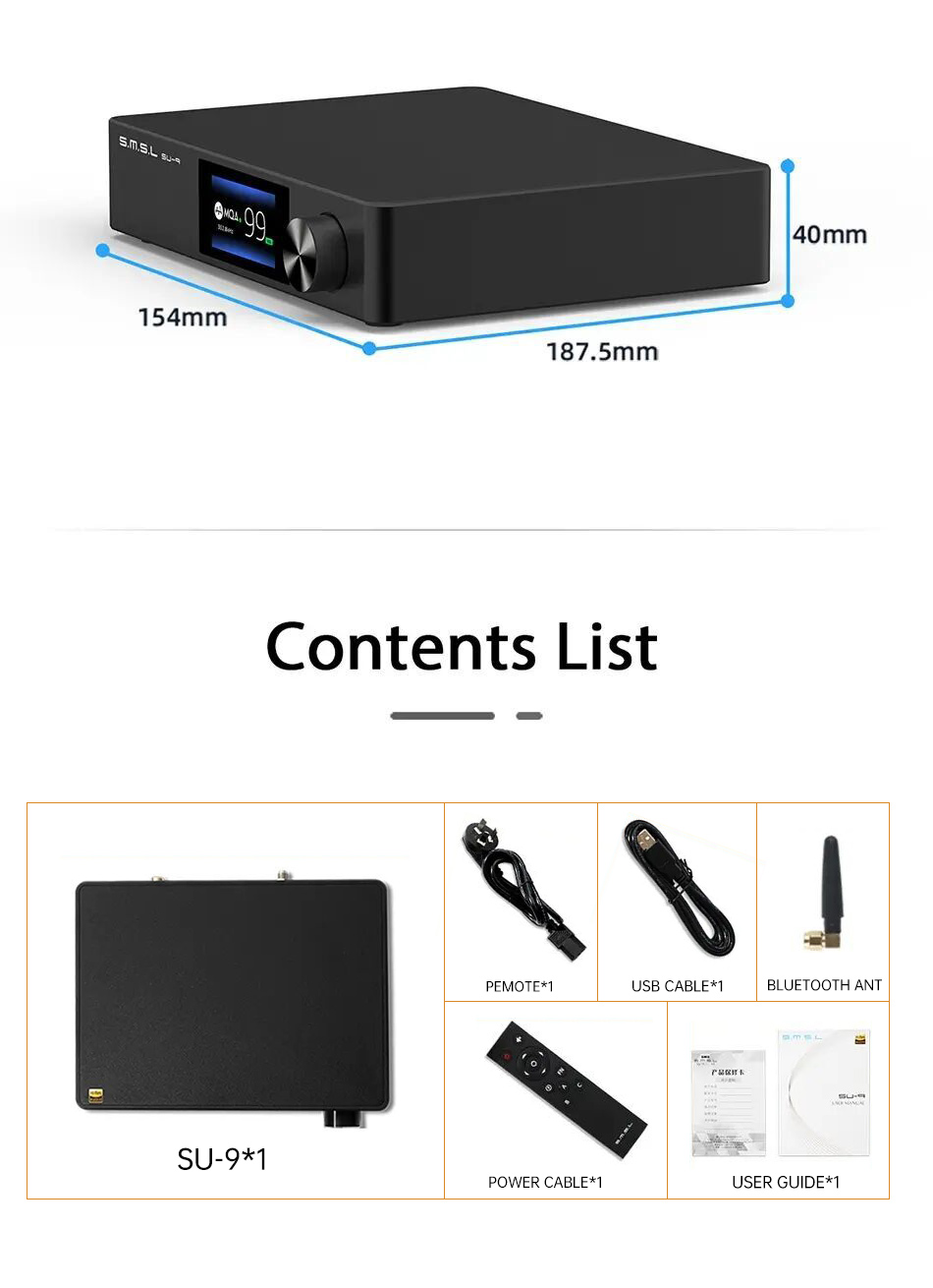 S.M.S.L SU9 ES9038PRO Digital to Analog Convertor (DAC)