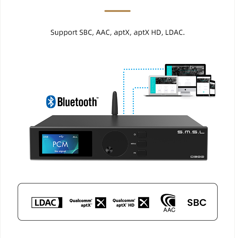 SMSL VMV D2R High-Res Audio DAC BD34301EKV ROHM Chip Bluetooth