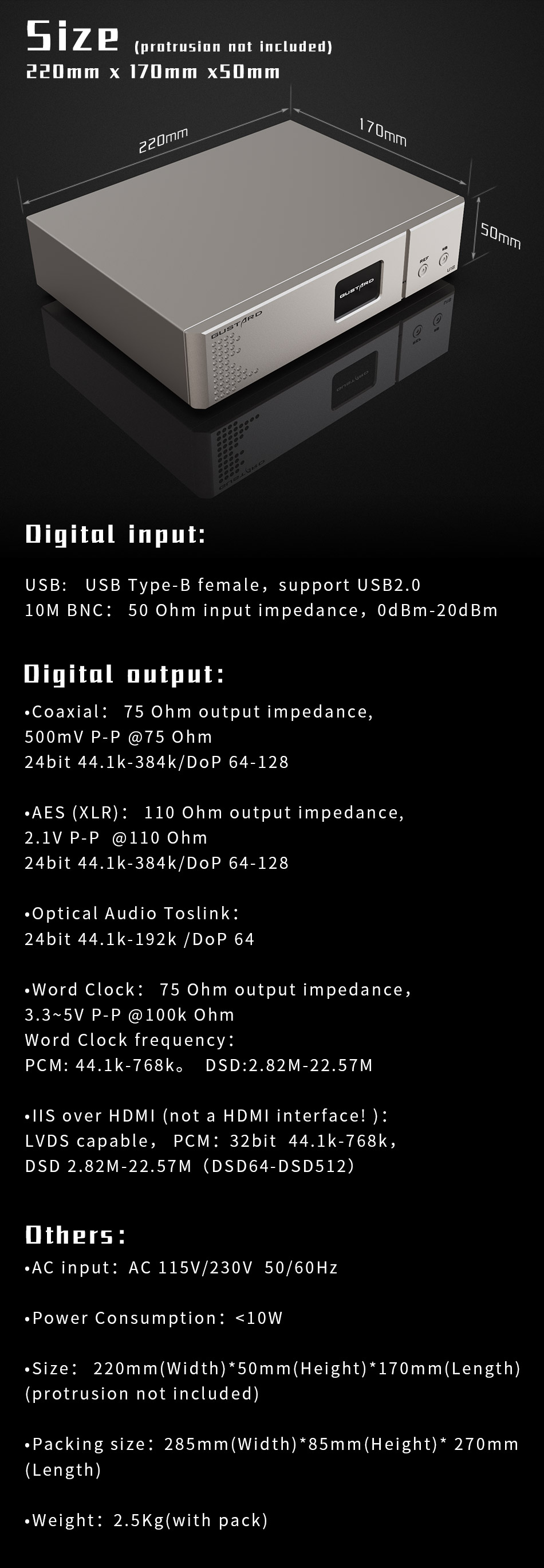 GUSTARD U18 USB Interface