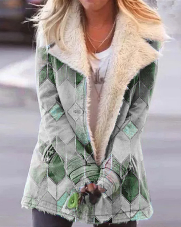 Women Long Sleeve Lapel Buttons Pockets Fur Coats5