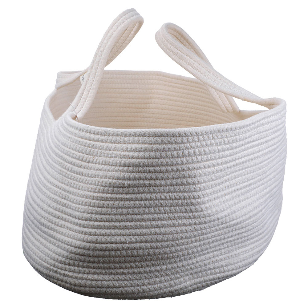 Petyoung Newborn Bed Cotton Rope Woven Baby Basket Portable Outing Sleeping Basket for Outing Travel 