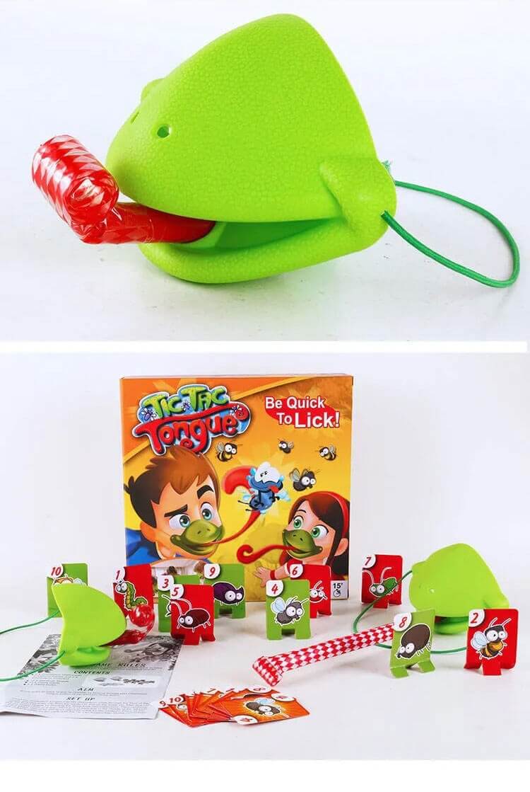 Tic Tac Tongue Chameleon Frog mask Out Toy Home Card Board Game