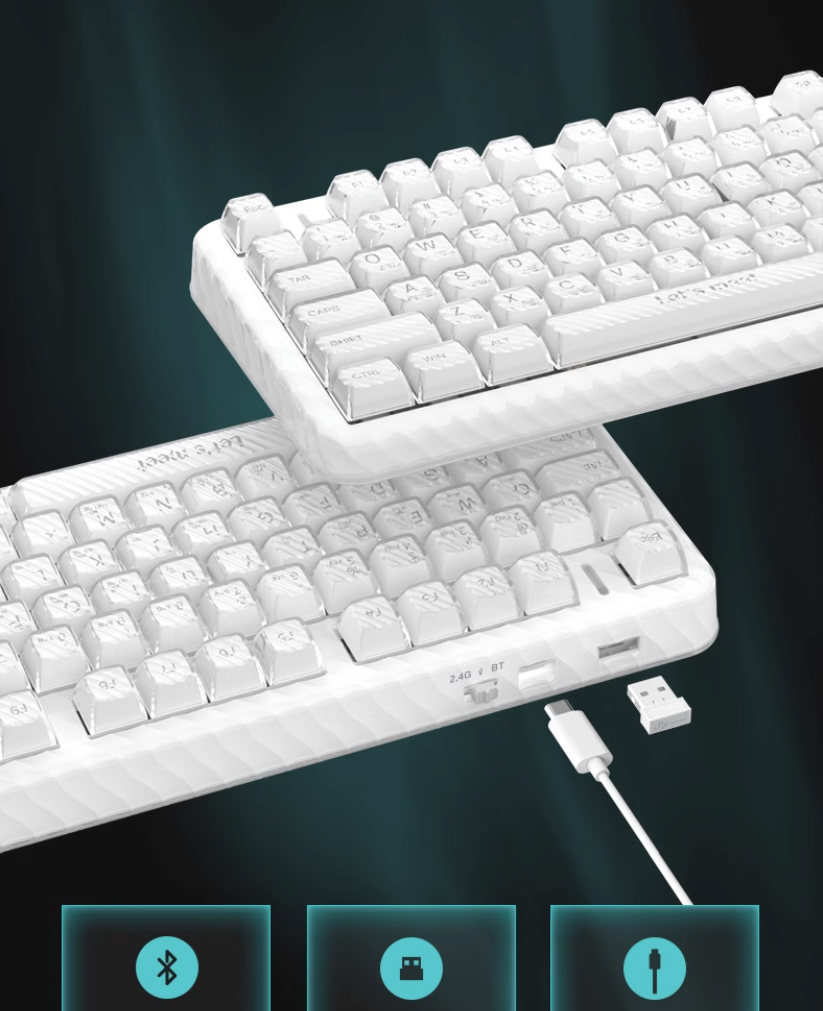 RX-Storm S75 75% Gasket-mounted Hot-swappable Bluetooth 5.0/2.4G Wireless &  Type-C Wired Mechanical Keyboard for Mac/Win/iOS - AliExpress