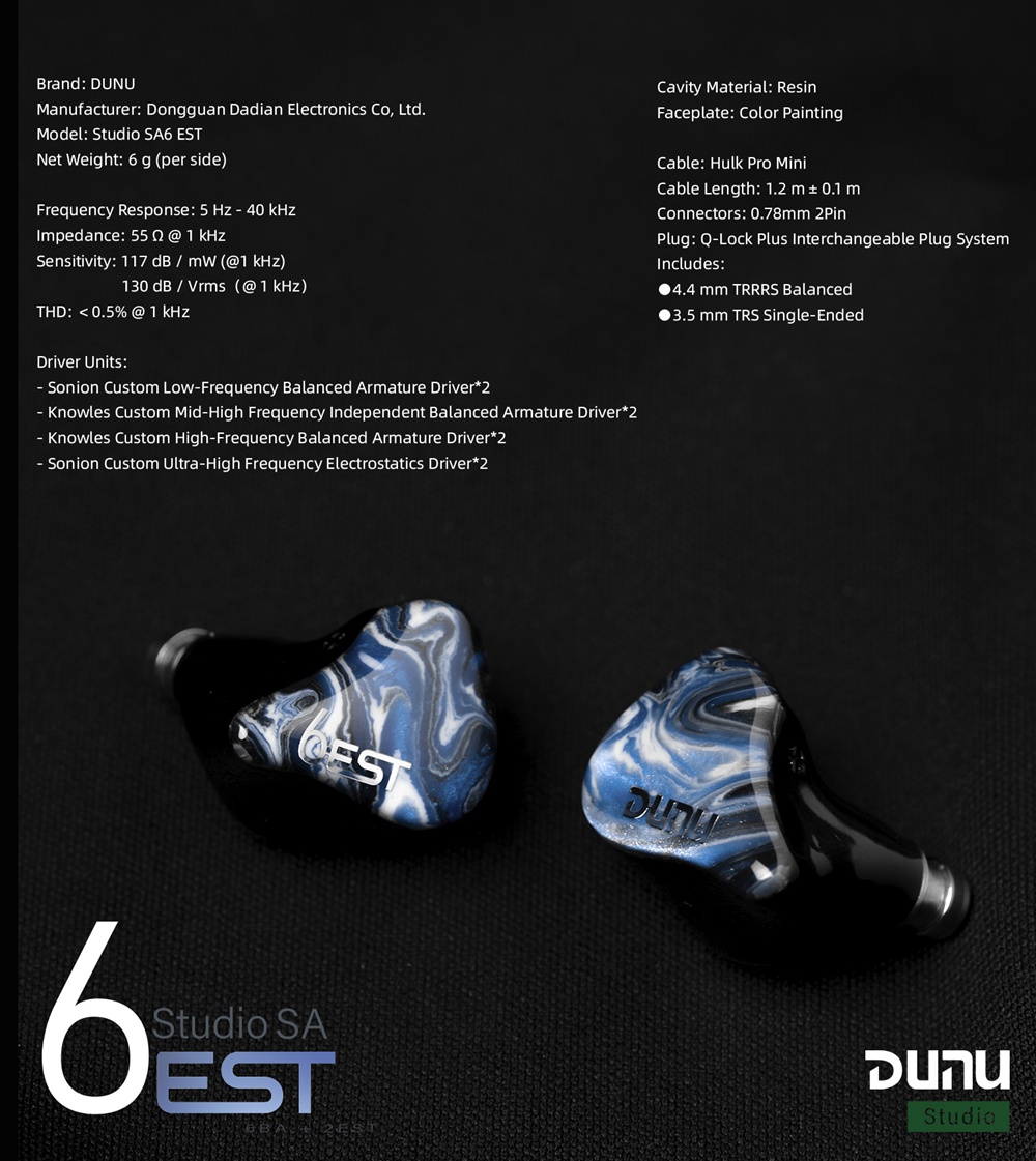 DUNU SA6 EST 6BA+2EST IEMs-11