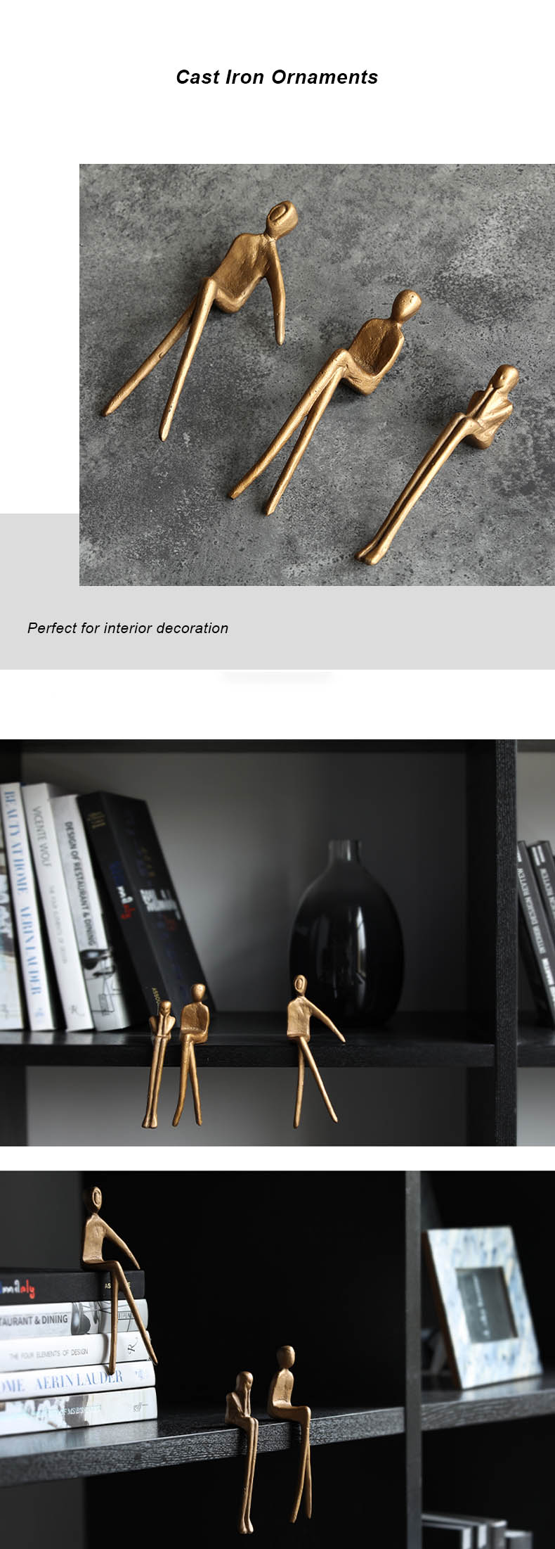 Life Easy Supply Cast Iron Ornaments Leisure Sitting Sculpture - Set Of 3 -Life Easy Supply Sales 06eecb3c156ddb536d36741372be1d3e