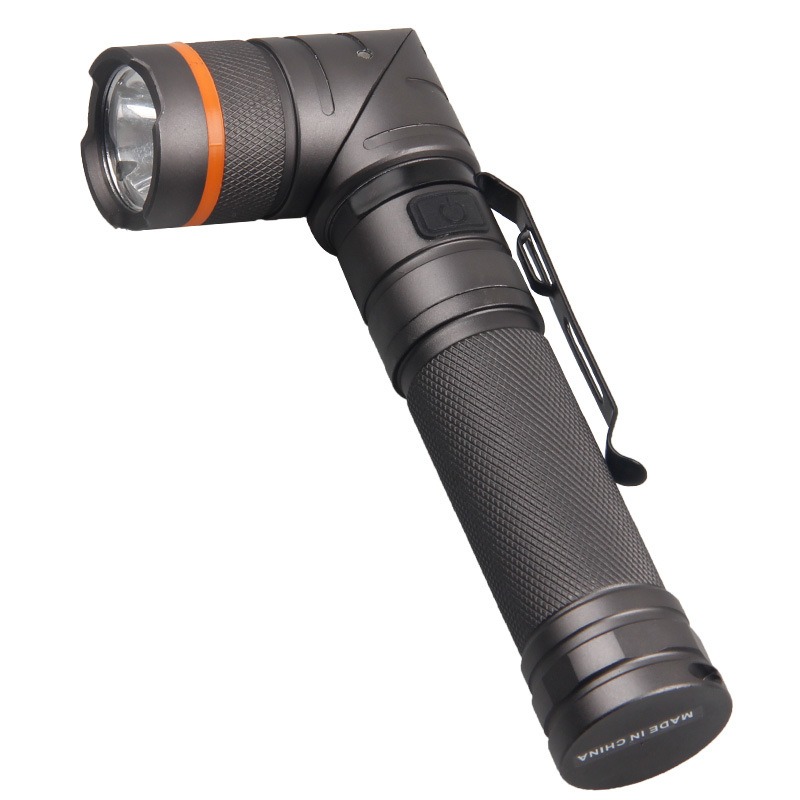 Led Torch Usb Rechargeable Powerful 1200 Lumen Flashlight, 90 Degree Rotatable,ip65 Waterproof For Hunting Outdoor, Black_voghion.com