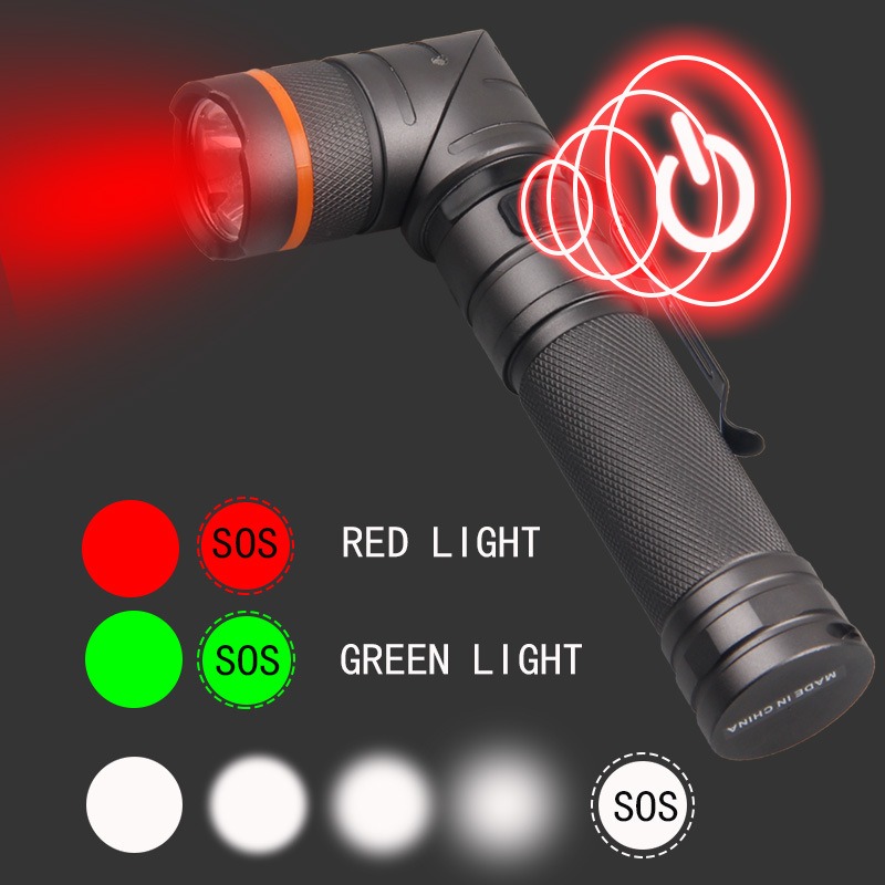 Led Torch Usb Rechargeable Powerful 1200 Lumen Flashlight, 90 Degree Rotatable,ip65 Waterproof For Hunting Outdoor, Black_voghion.com