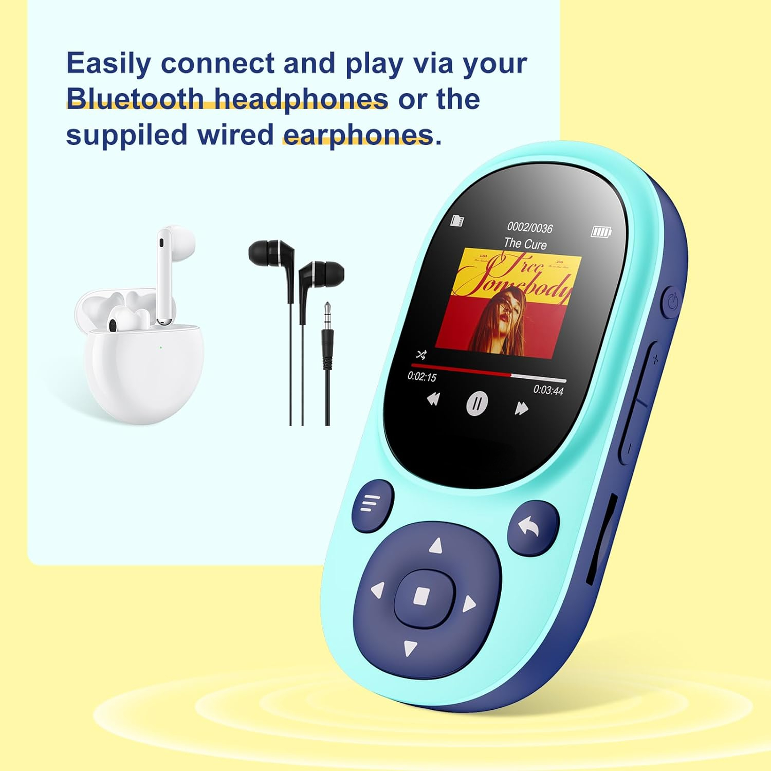 thumbnail image 3 of Bluetooth 5.3, mini reproductor de música portátil con grabación de radio fm, reproductor de música infantil mp3 con podómetro MP3 y reproductor mp4, 3 of 7