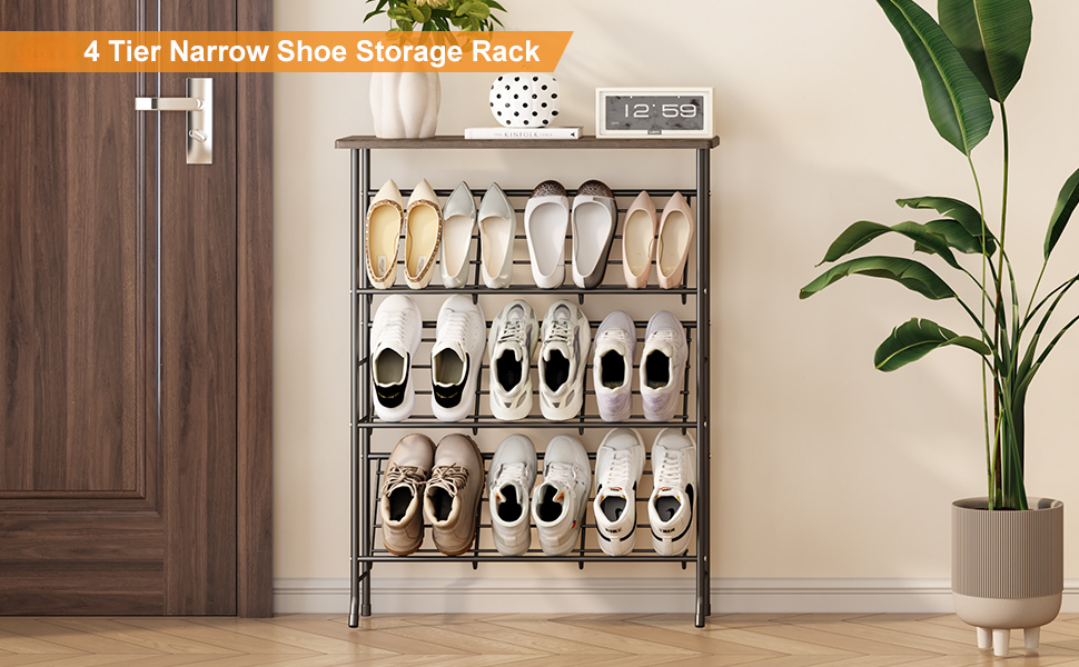 narrow shoe rack