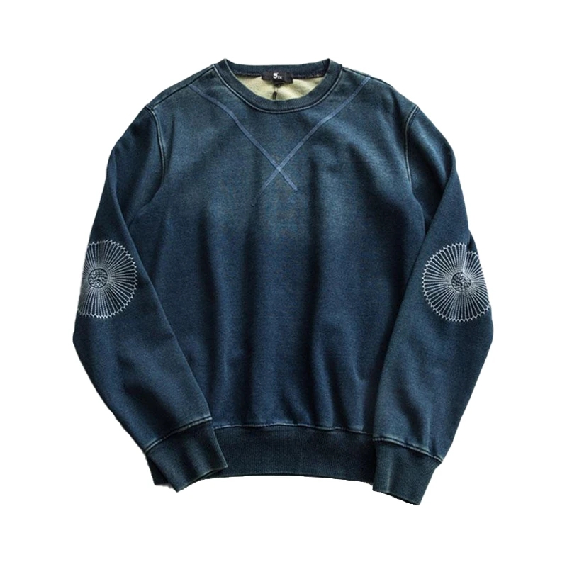 Vintage Indigo Contrast Stitch Crewneck Sweatshirt