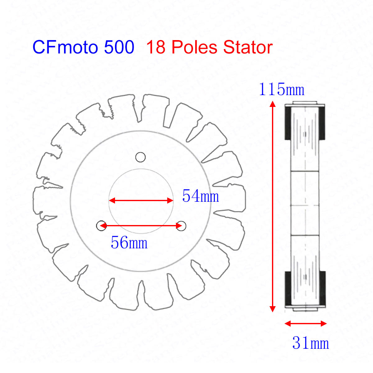 Motor Coil Replacement Parts Accessories For CF 500 600 600CC 500CC - View #2