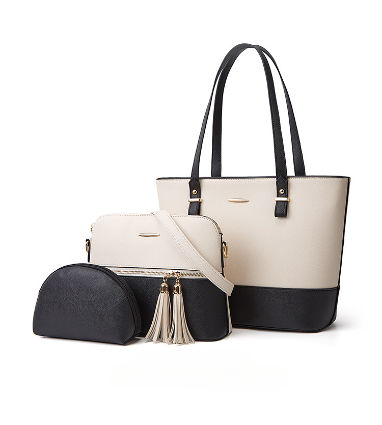 3 pezzi Borse a tracolla con tracolla singola in pelle PU per donna Borsa con manico superiore grande Borsa da toilette Portafoglio Borse_voghion.com