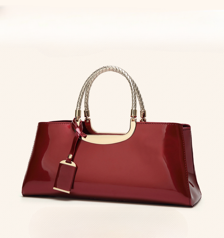Lackleder Henkeltasche für Damen Modische Armbandtasche Damenhandtasche_voghion.com