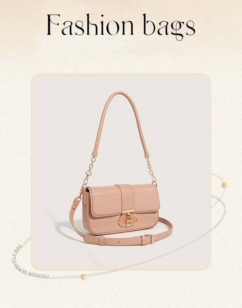 2024 Borse a tracolla alla moda per ragazze Borse ascellari in stile francese Borse a catena rosa firmate Borse ascellari da donna Piccole borse con patta per le donne_voghion.com