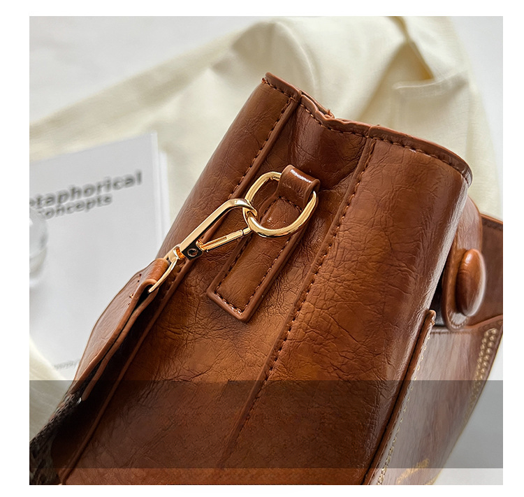 Farblich verbreiterte Eimertaschen mit Schleife für Damen, neue Umhängetaschen im Retro-Stil, Taschen aus PU-Leder_voghion.com