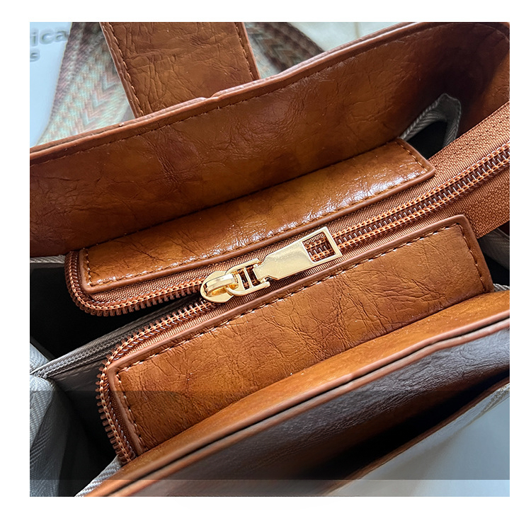 Farblich verbreiterte Eimertaschen mit Schleife für Damen, neue Umhängetaschen im Retro-Stil, Taschen aus PU-Leder_voghion.com