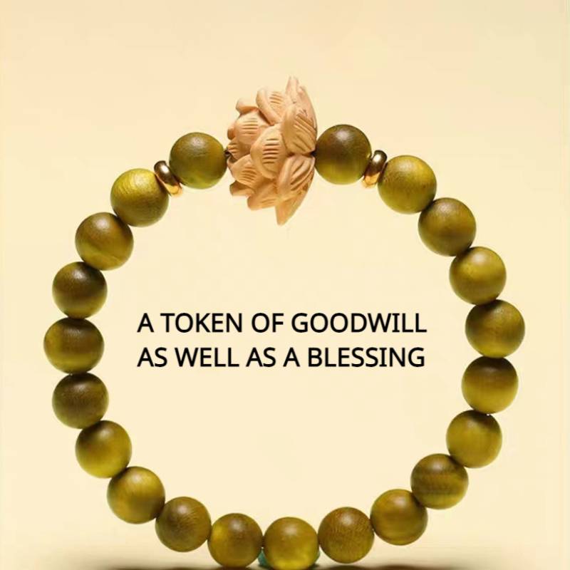 Green Sandalwood Lotus Good Luck Prayer Bead Bracelet for attracting good luck and protection2