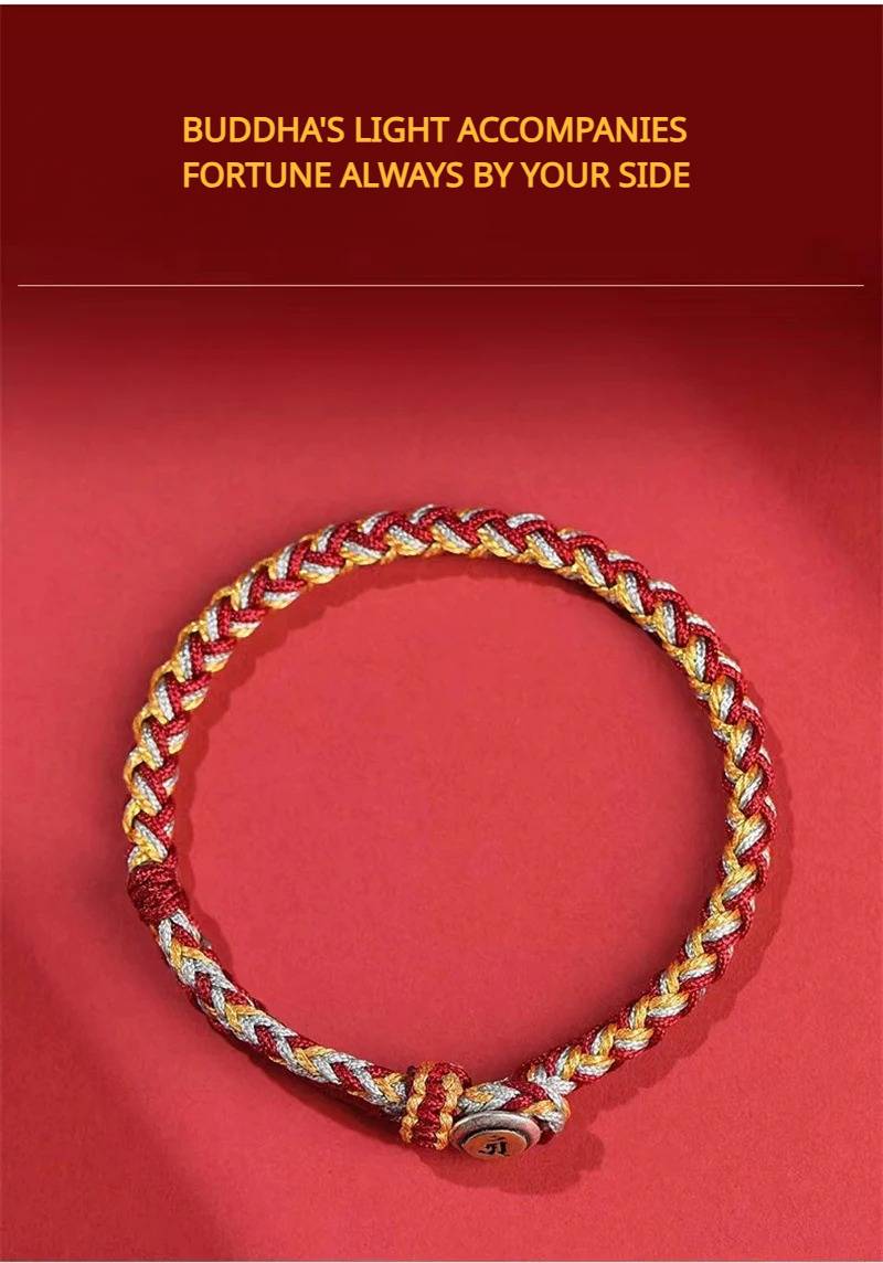 Buddhist Guardian Deities Blessings Braided Bracelet for attracting good luck and protection0