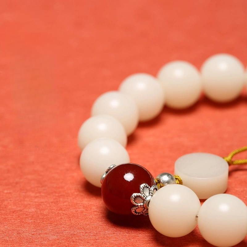 Natural White Bodhi 18-Bead Bracelet for attracting good luck, protection, love, wealth, and health6
