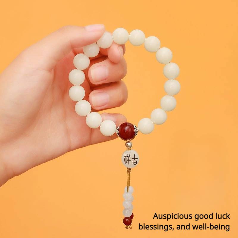Natural White Bodhi 18-Bead Bracelet for attracting good luck, protection, love, wealth, and health1