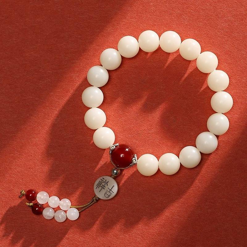 Natural White Bodhi 18-Bead Bracelet for attracting good luck, protection, love, wealth, and health3