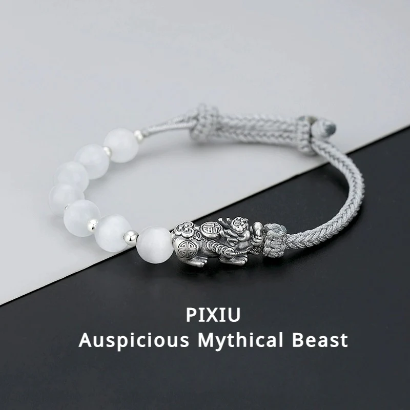 Pixiu Couple Bracelet 999 Fine Silver for attracting good luck, protection, wealth, and success2