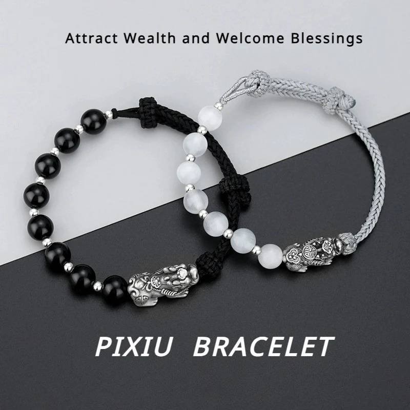 Pixiu Couple Bracelet 999 Fine Silver for attracting good luck, protection, wealth, and success4