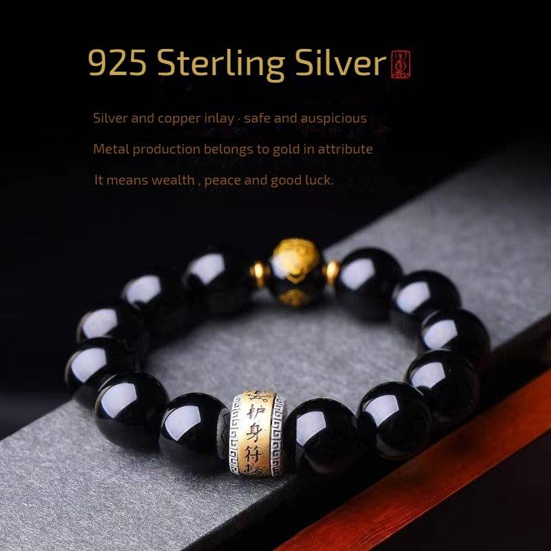 Obsidian Chinese Zodiac Guardian Bracelet with Jet Black Finish for Attracting Good Luck, Protection, Wealth, and Health5