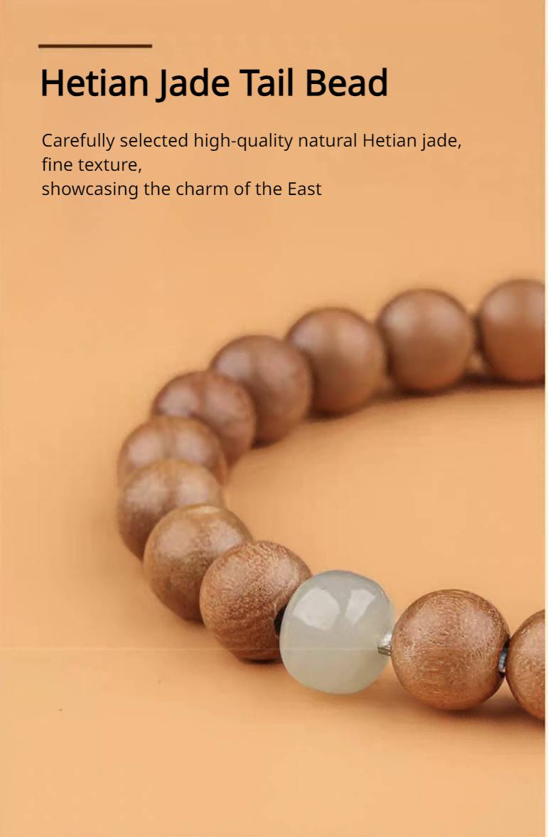 Peach Wood Zodiac Bracelet for attracting good luck, protection, wealth, and health with Buddhist Guardian symbols5