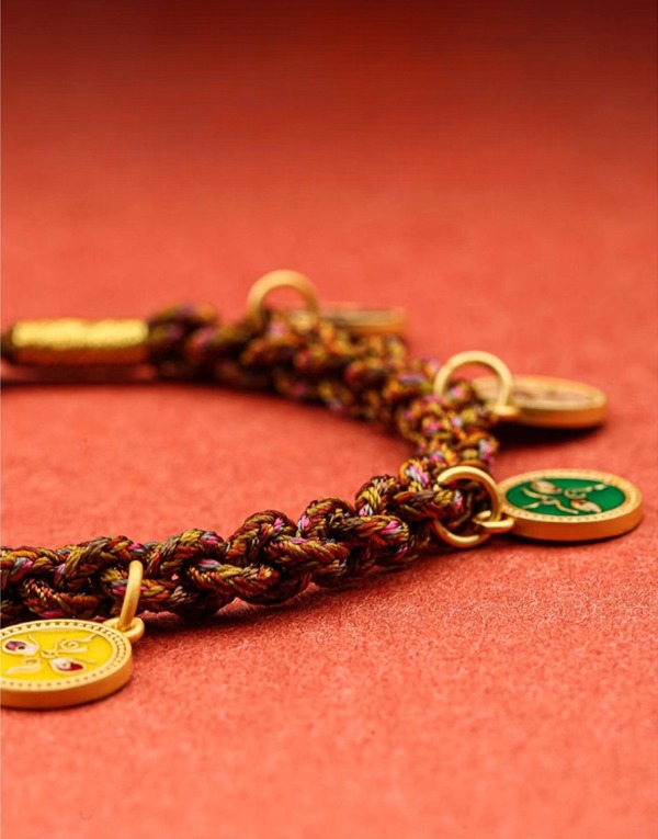 Tibetan Five Wealth Gods Braided Bracelet for good luck, protection, and health4