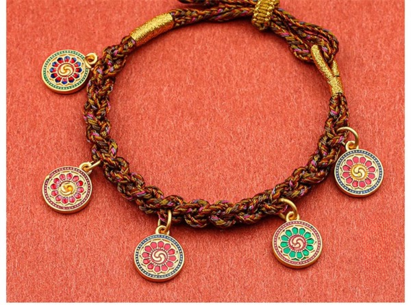 Tibetan Five Wealth Gods Braided Bracelet for good luck, protection, and health2