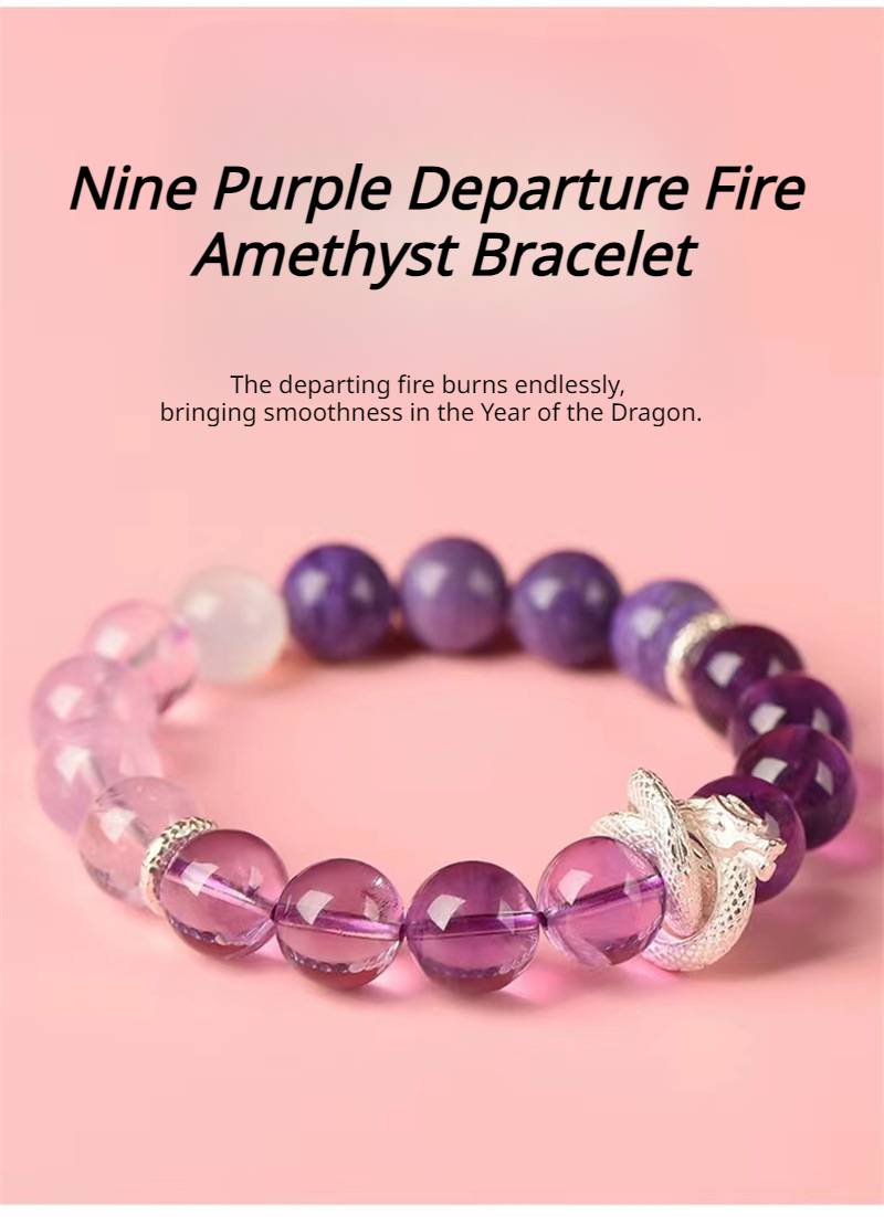 Nine Purple Departure Fire Amethyst Bracelet for attracting good luck, protection, Buddhist Guardian blessings, wealth, and health4