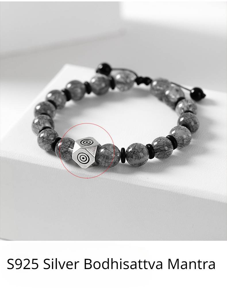 Zodiac Patron Buddha Bracelet with Black Hair Crystal for attracting good luck, protection, Buddhist Guardian blessings, wealth, and health7