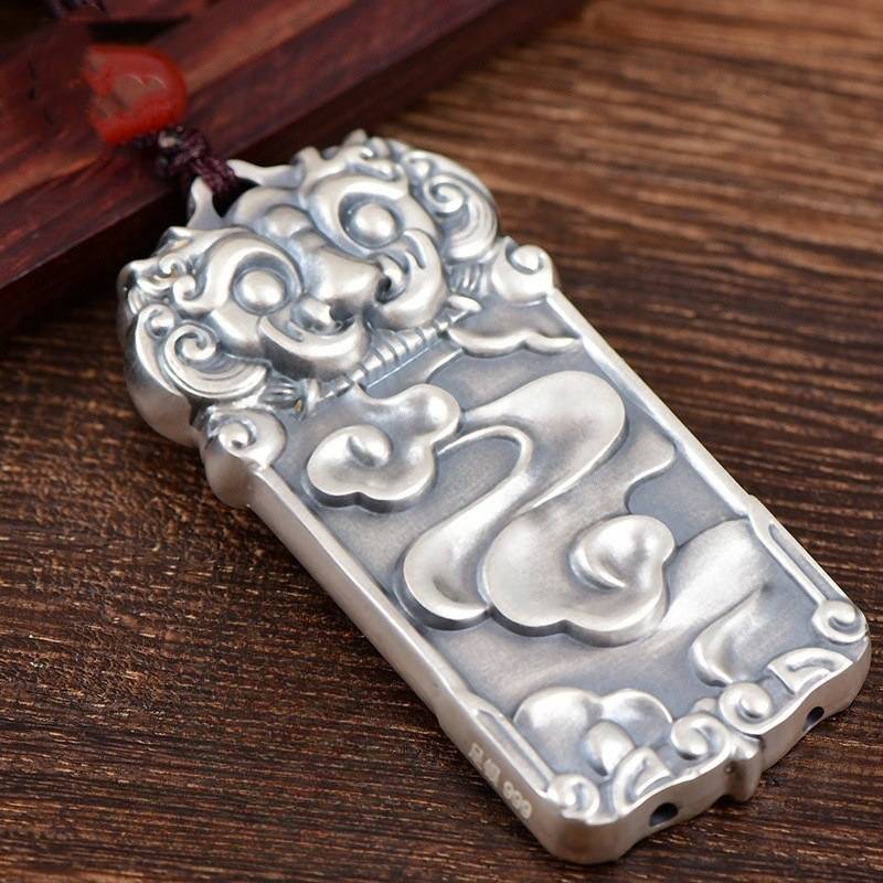 Wealth-Attracting Pixiu Square Pendant for good luck, protection, and health with Buddhist Guardian symbolism4