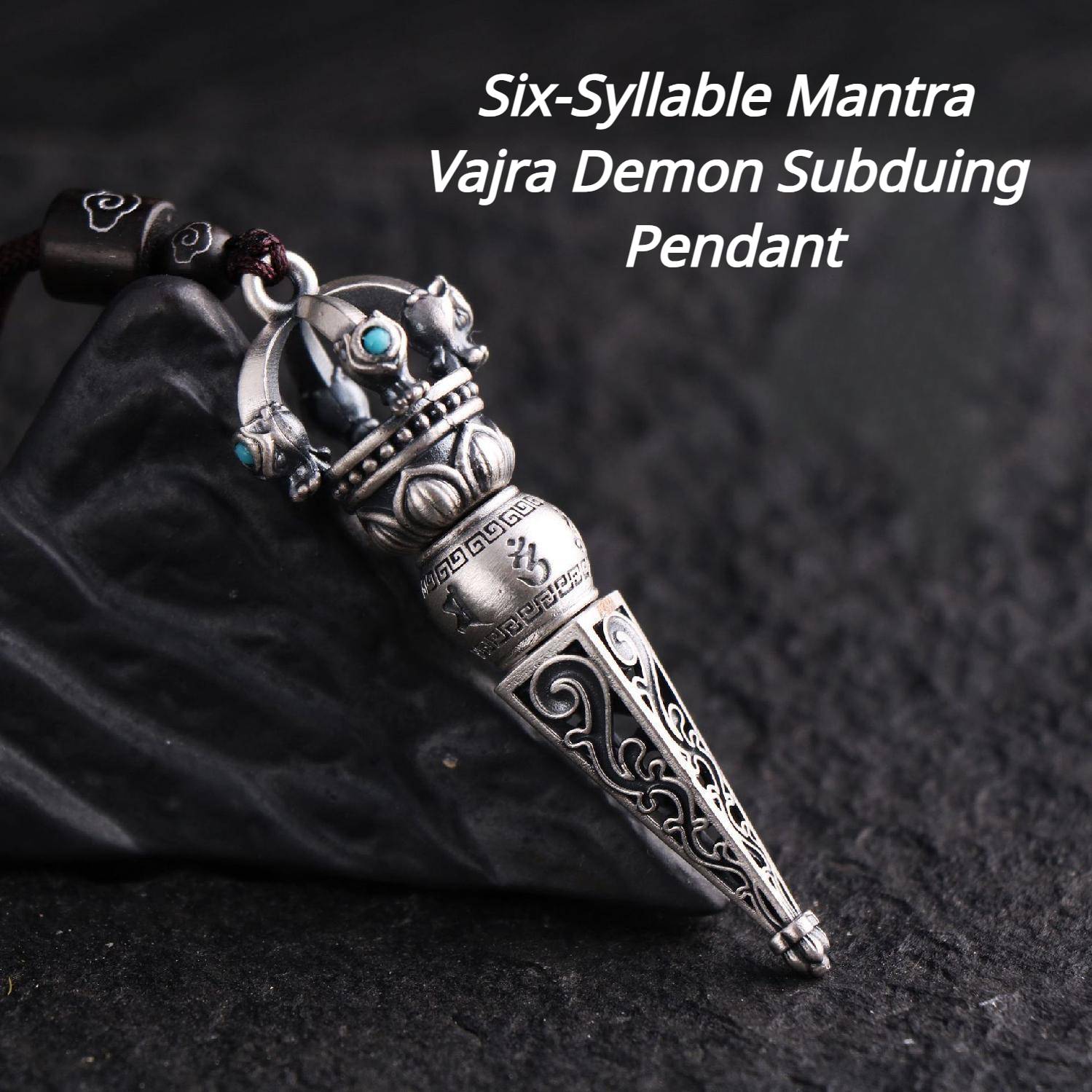 Six-Syllable Mantra Vajra Demon Subduing Pendant for good luck, protection, Buddhist Guardian, wealth, and health3