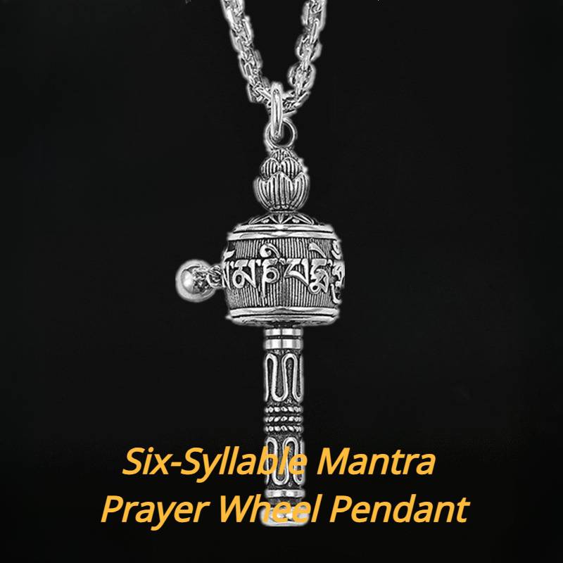 Six-Syllable Mantra Prayer Wheel Pendant for good luck, protection, wealth, and health2