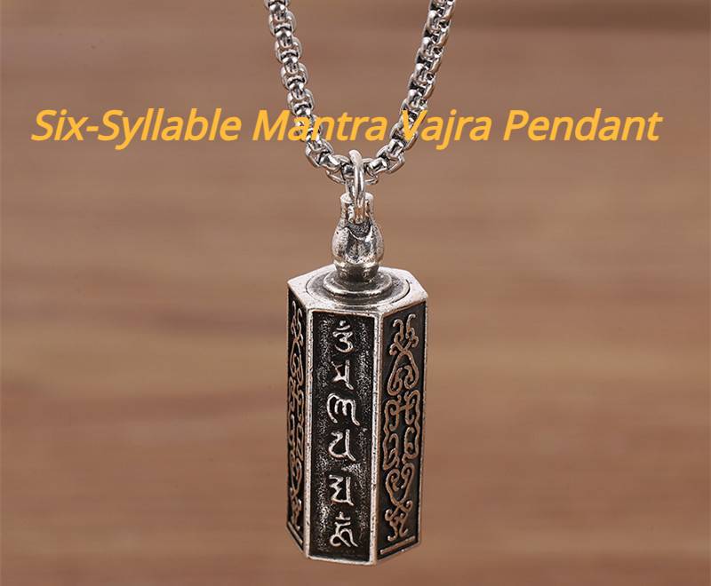 Six-Syllable Mantra Vajra Pendant for good luck, protection, Buddhist Guardian, wealth, and health6