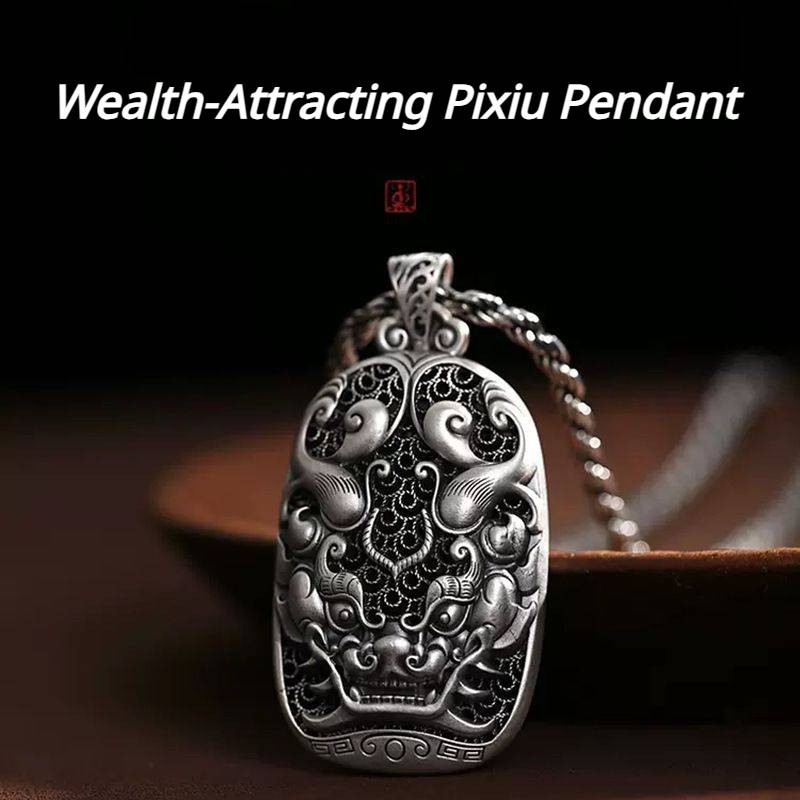 Hollow Pixiu Pendant Necklace for attracting good luck, protection, Buddhist Guardian, wealth, and health1
